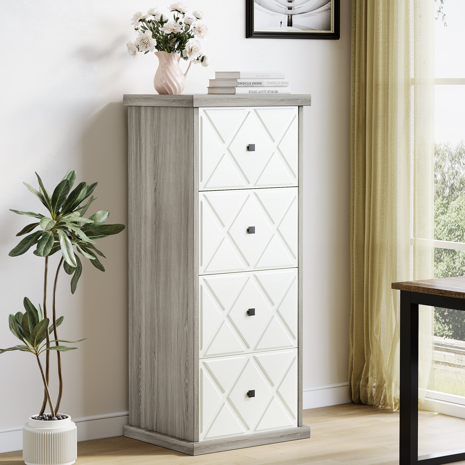 4-Drawer File Cabinet, Vertical Storage Filing Cabinet