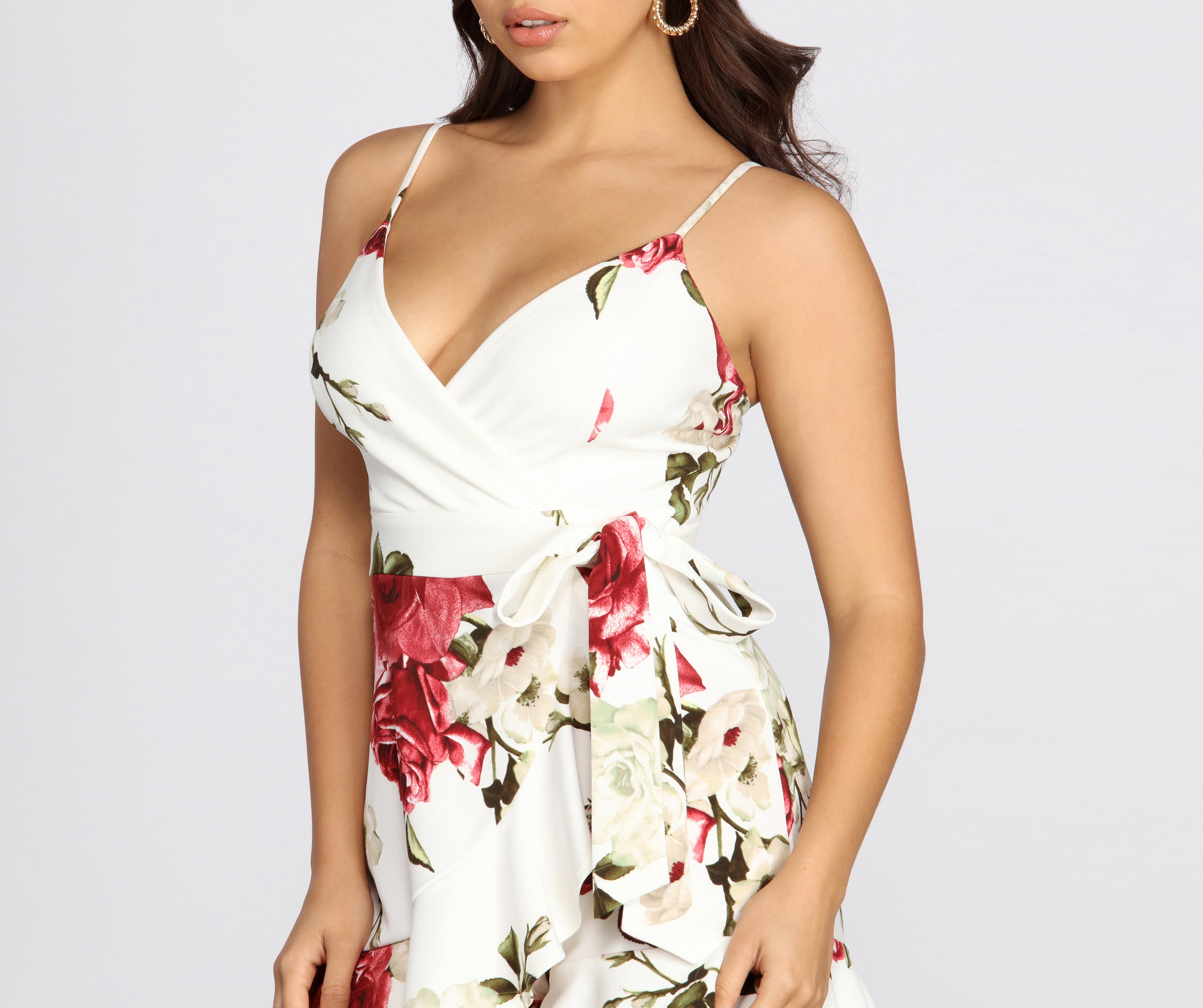 Regal In Roses Wrap Romper