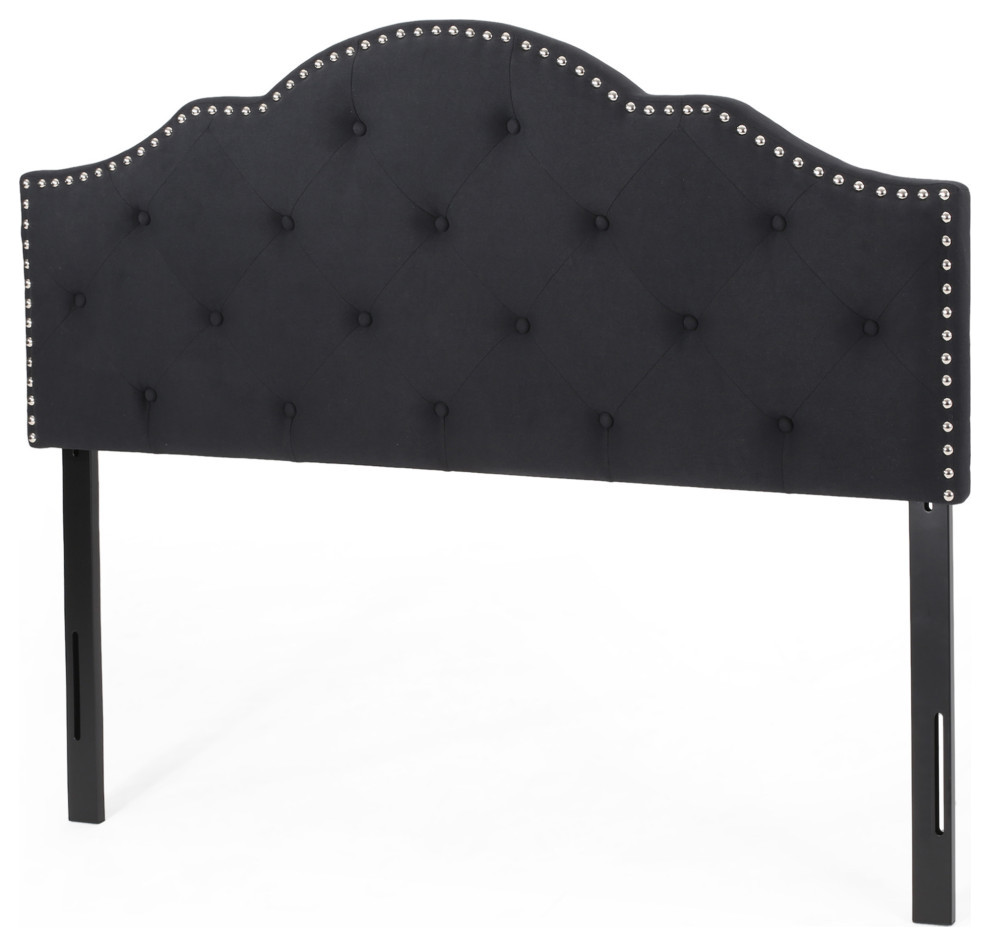 Sharon Contemporary Upholstered Queen/Full Headboard   Transitional   Headboards   by GDFStudio  Houzz