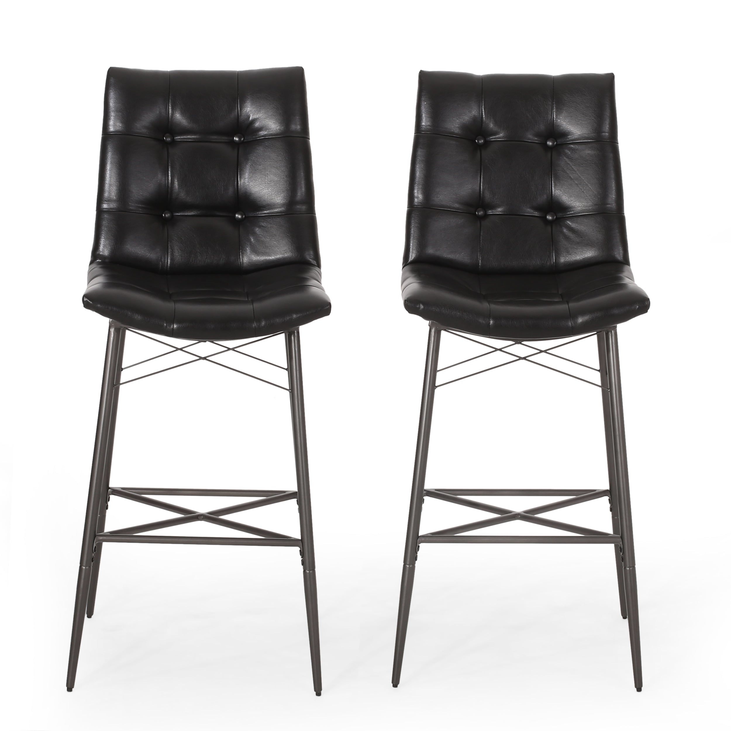 Brayer Contemporary Tufted Barstools, Set of 2