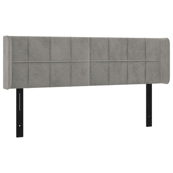 vidaXL Headboard with Ears Dark/Light Gray Velvet - - 37455508