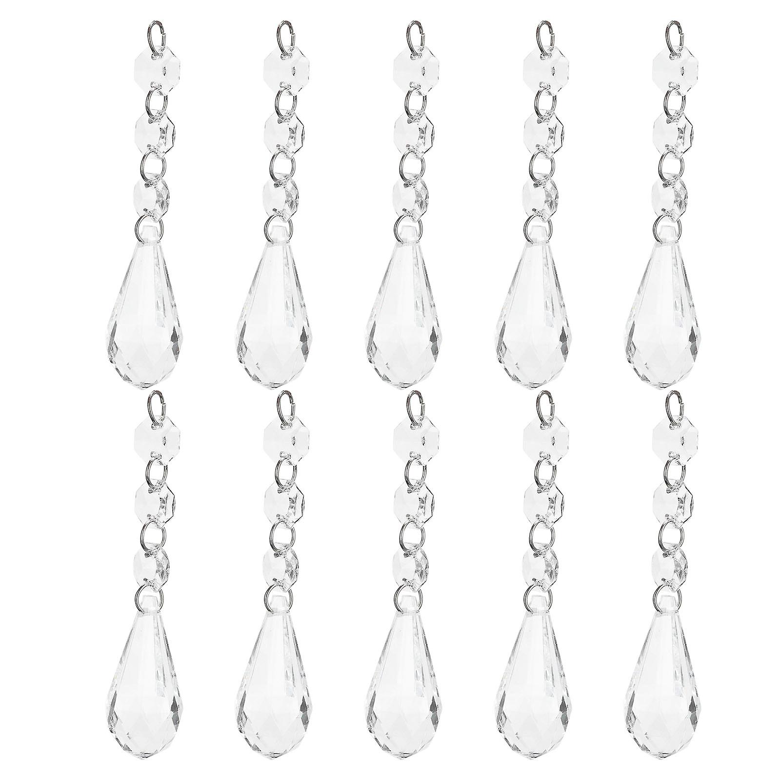 10pcs / Bag Acrylic Teardrop Chandelier Pendant Hanging Beads Ceiling Lamp Decoration