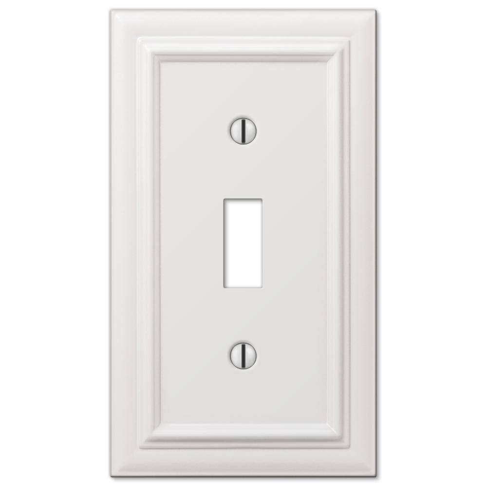 AMERELLE Continental 1 Gang Toggle Metal Wall Plate - White 94TW