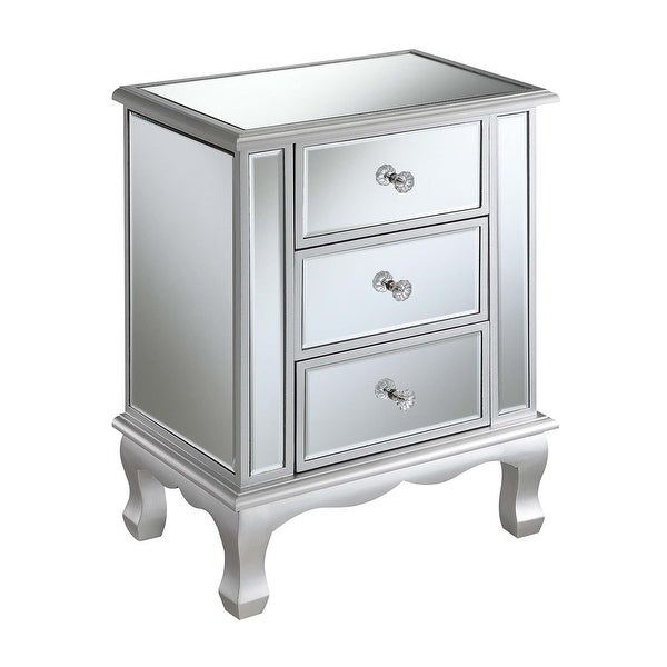 Silver Orchid Talmadge 3-Drawer Mirrored End Table