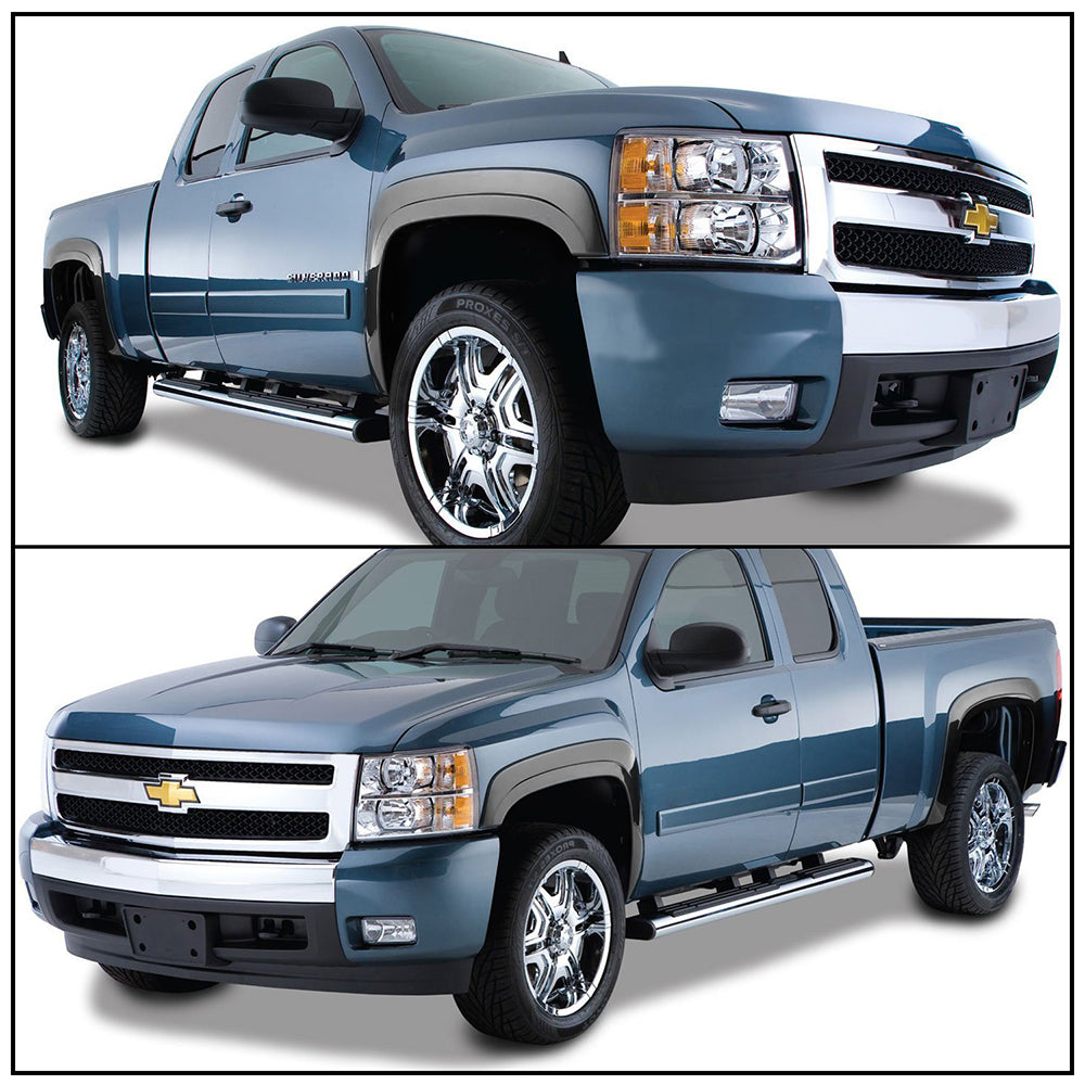 Ikon Motorsports Compatible with 07-13 Chevy Silverado 1500 Short Bed OE Style Trunk Fender Flares - PP