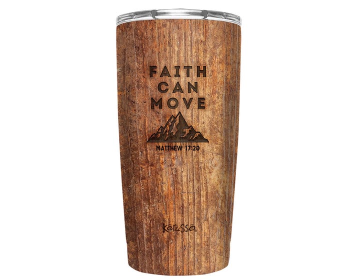 Kerusso Dual Wall Stainless Steel Faith Can Move Mug， 20 oz. - MUGS205