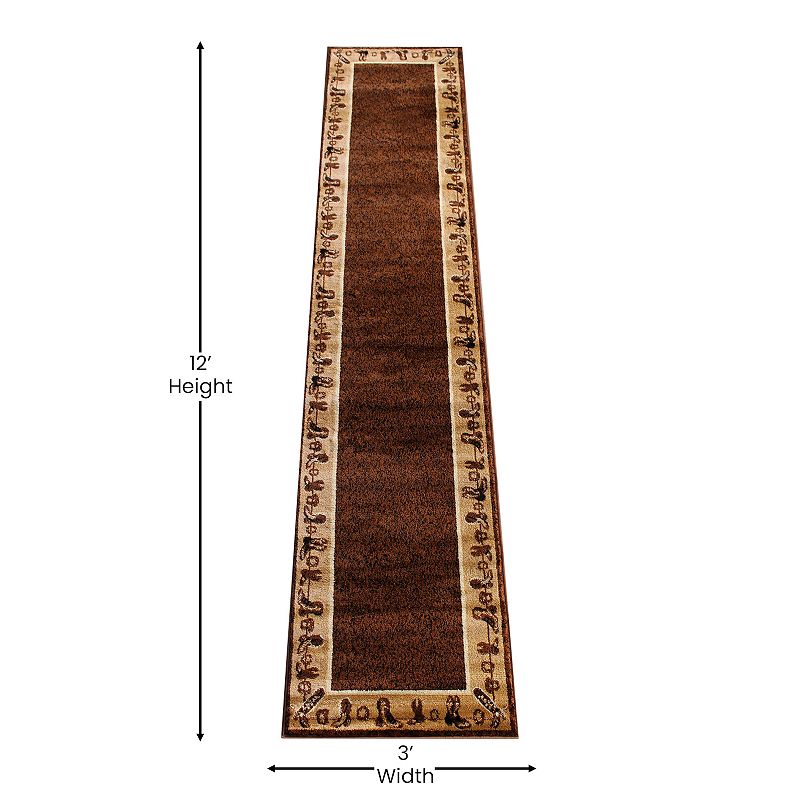 Masada Rugs Masada Rugs 2'x11' Cowboy Boot Runner Area Rug - Design L375