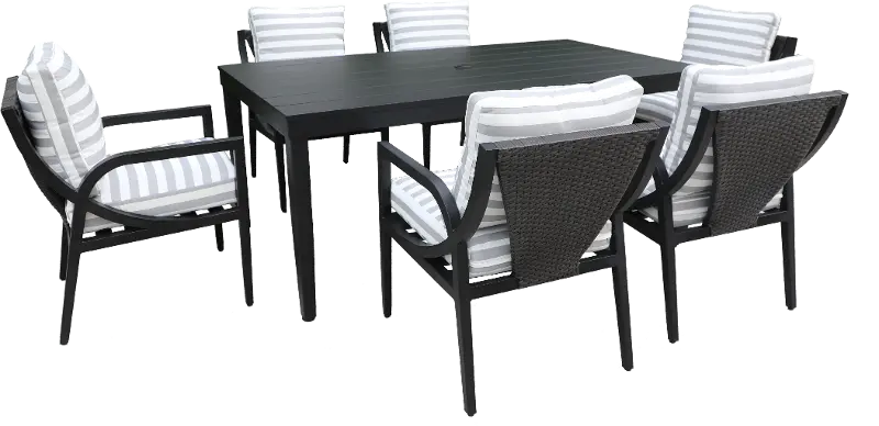 Claudine 5 Piece Black Patio Dining Set