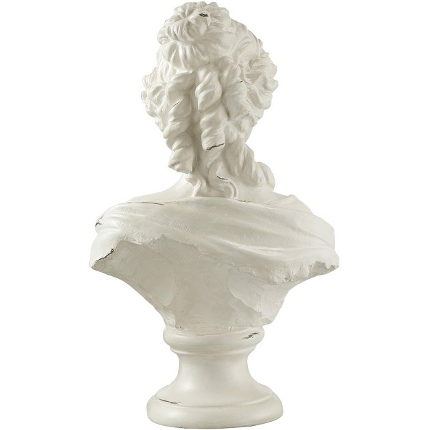 High White Faux Marble Finish Female Bust Statue