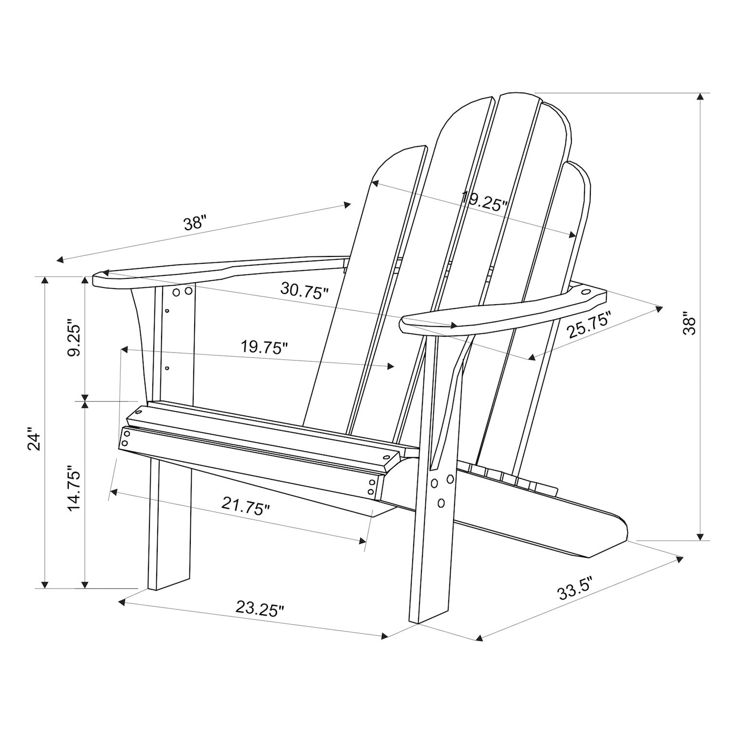 Linon Adirondack Indoor / Outdoor Patio Chair