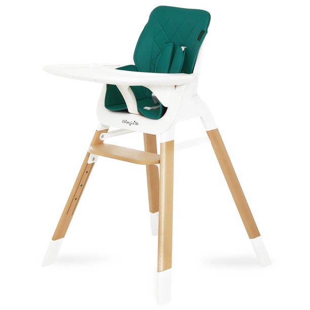 Dream On Me Nibble Wooden Highchair， Compact High Chair， Green