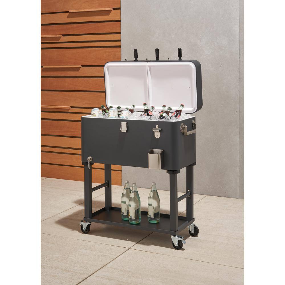 TRINITY 80 qt Detachable Tub Foosball Cooler w Cover Gray TXKPGR-0809