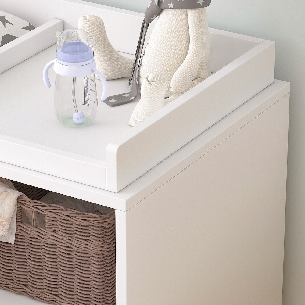 Kerrogee 5 Drawer Dresser with Baby Changing Table   White