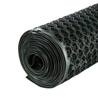 BOEN 3 ft. x 25 ft. Plastic Poultry Hex Garden Fence Netting Green PF-40002