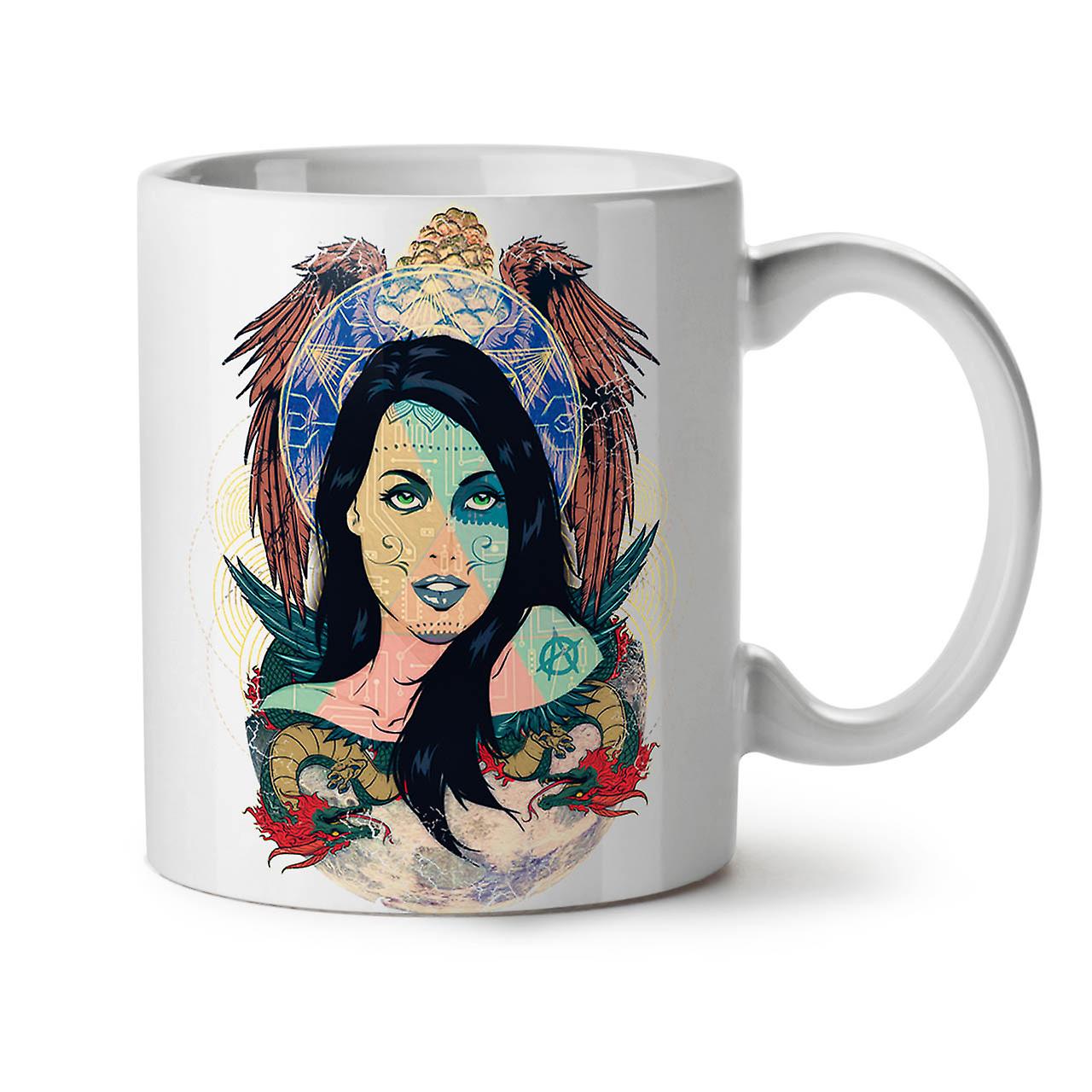 Art Girl Dragon NEW White Tea Coffee Ceramic Mug 11 oz | Wellcoda