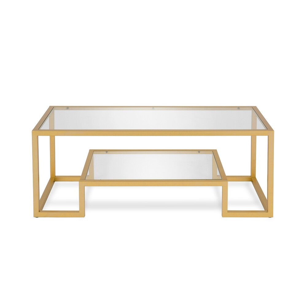 Artemis Contemporary Metal and Glass Coffee Table