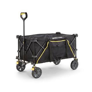 GORILLA CARTS 7 Cu. Ft. Collapsible Folding Outdoor Utility Wagon with Oversized Bed Black GCSW-7P