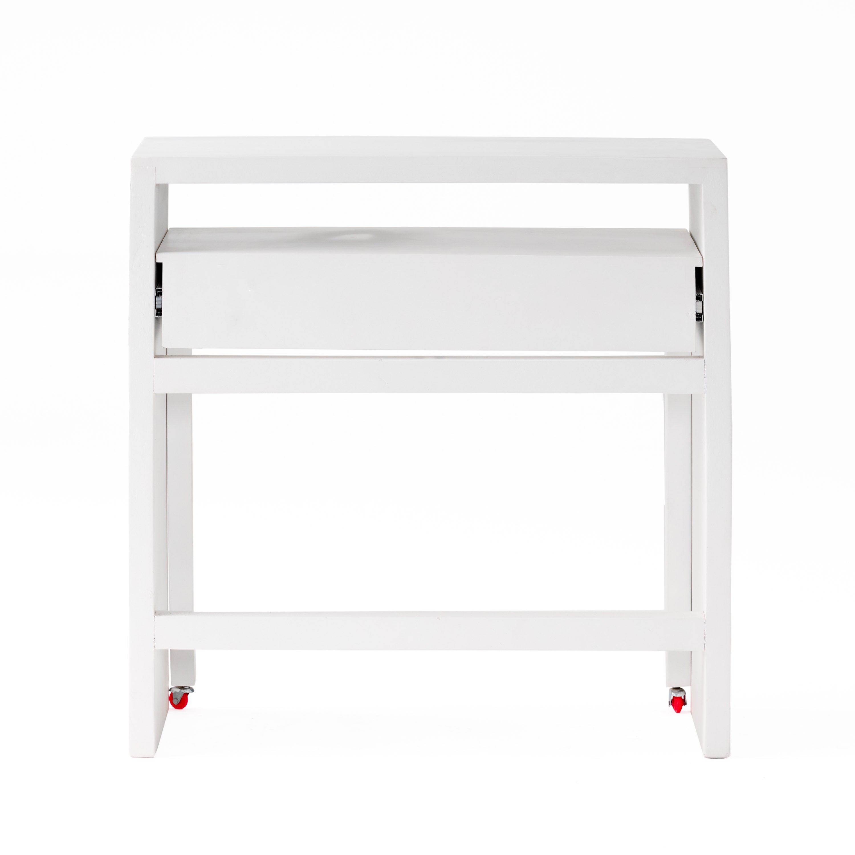 Axelle Contemporary Mango Wood Secretary Desk with Storage, White