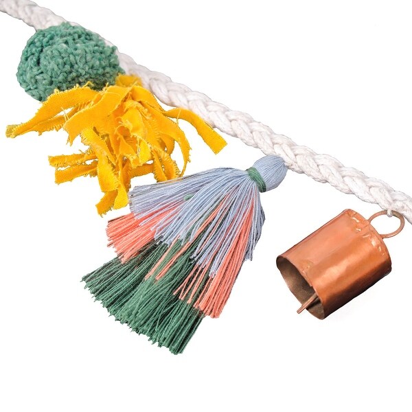 HGTV Home Collection Boho Bell and Tassel Garland，Multicolor，72 in