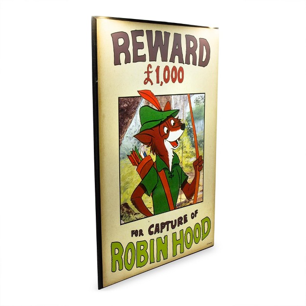 Silver Buffalo Disney Robin Hood Reward Poster Wood Wall Art Sign