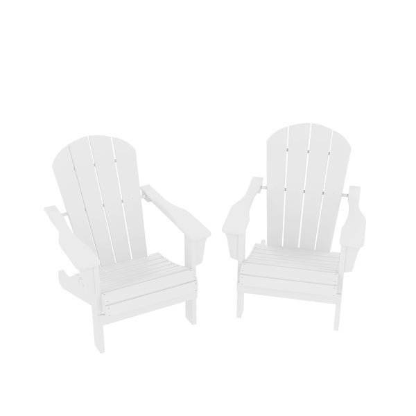 2 pcs Patio Chair Outdoor HDPE Adirondack Chair UV protectant