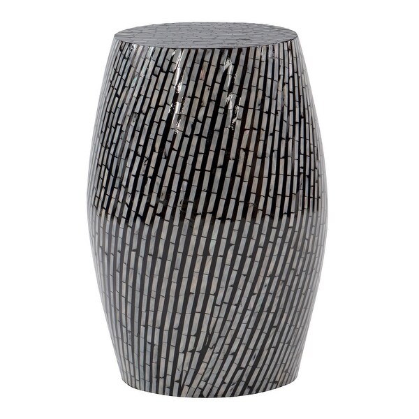 Prague Capiz Zebra Mosaic Drum Table