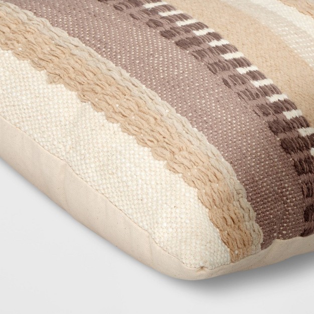 Ombre Striped Lumbar Throw Pillow