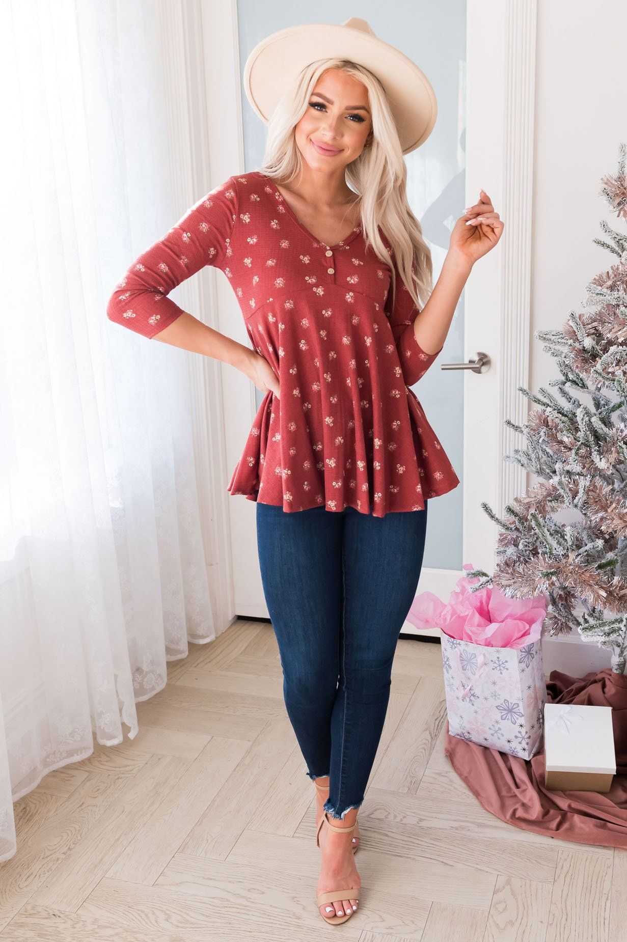 Floral Lullaby Modest Blouse