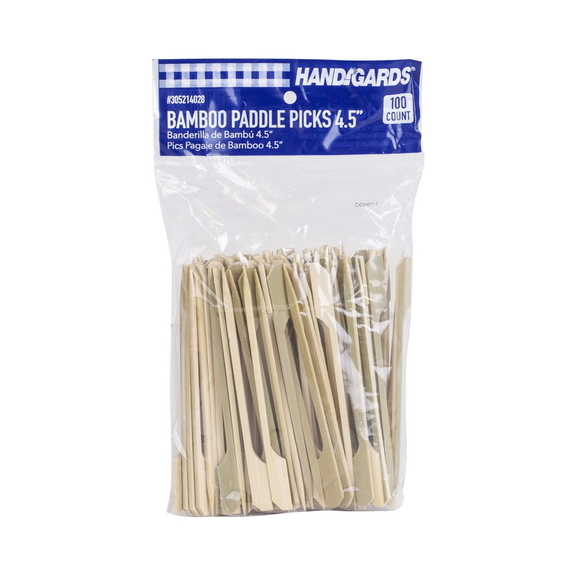 Handgards Bamboo 4.5 Inch Paddle Pick  100 Each  1...