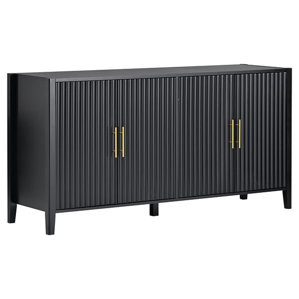 U-Style Accent Storage Cabinet Sideboard Wooden Cabinet with Metal Handles