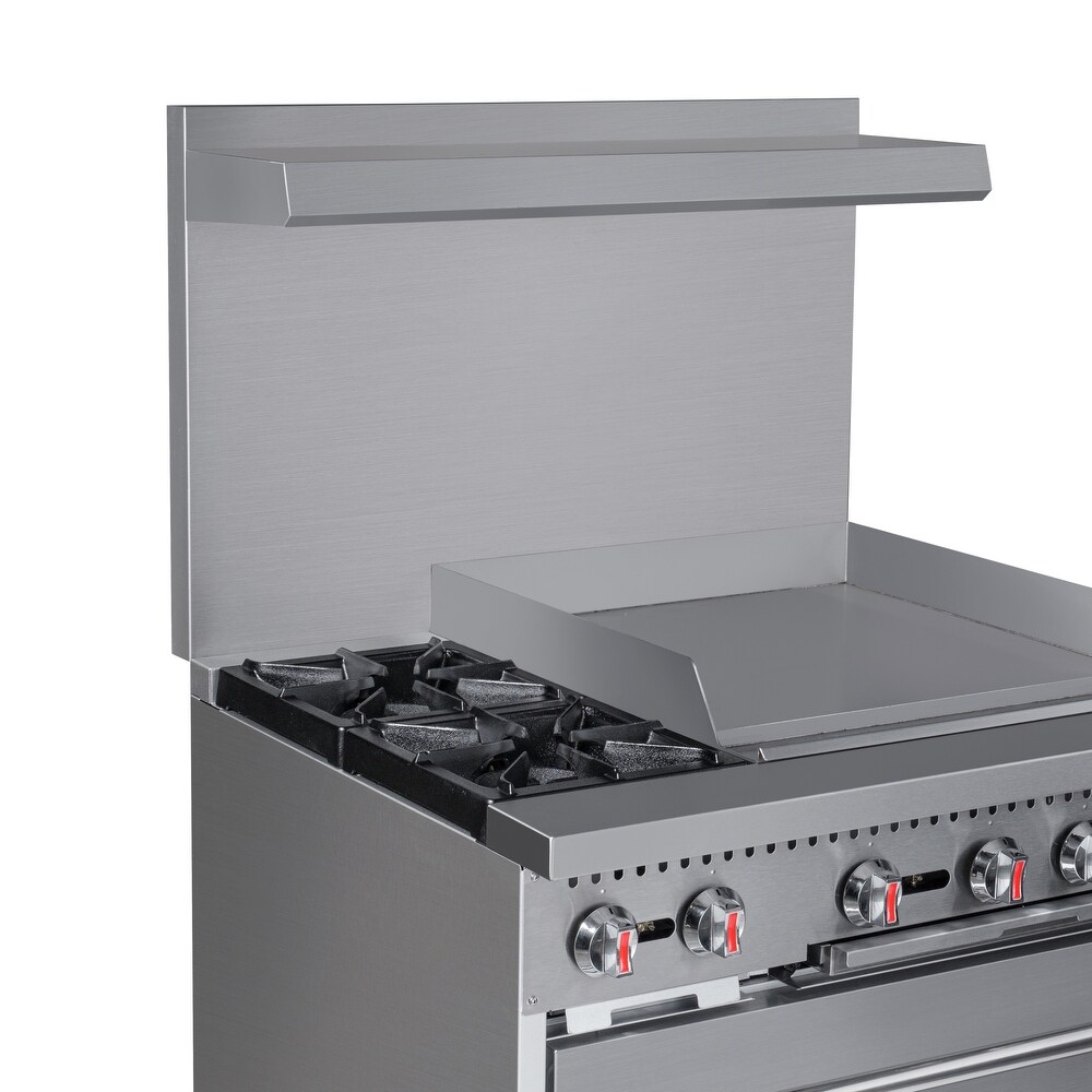 36 in. 2 Burner Commercial LP Range with 24 in. Griddle in Stainless Steel (KM CRG36 LP)