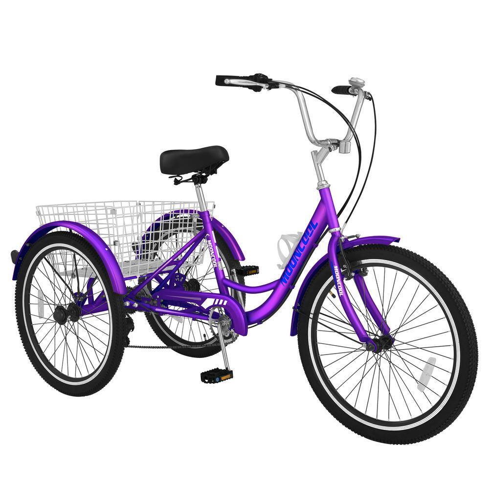 BOZTIY 26 inch Tricycle Perfect for Beginner Riders 3 Wheel 7 Speed Bikes Cruise Trike with Shopping Basket for Adult Tricycle M-P26-MZ