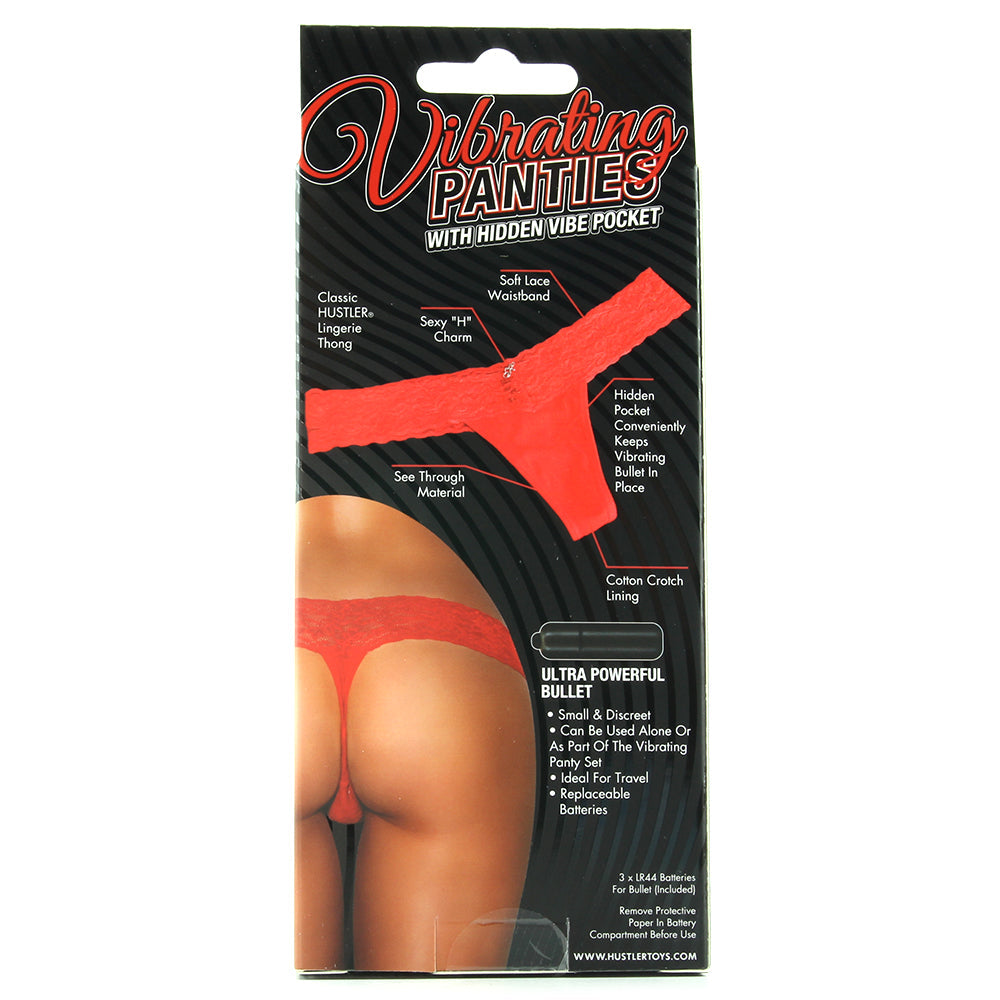 Vibrating Panties with Hidden Vibe Pocket Red /M