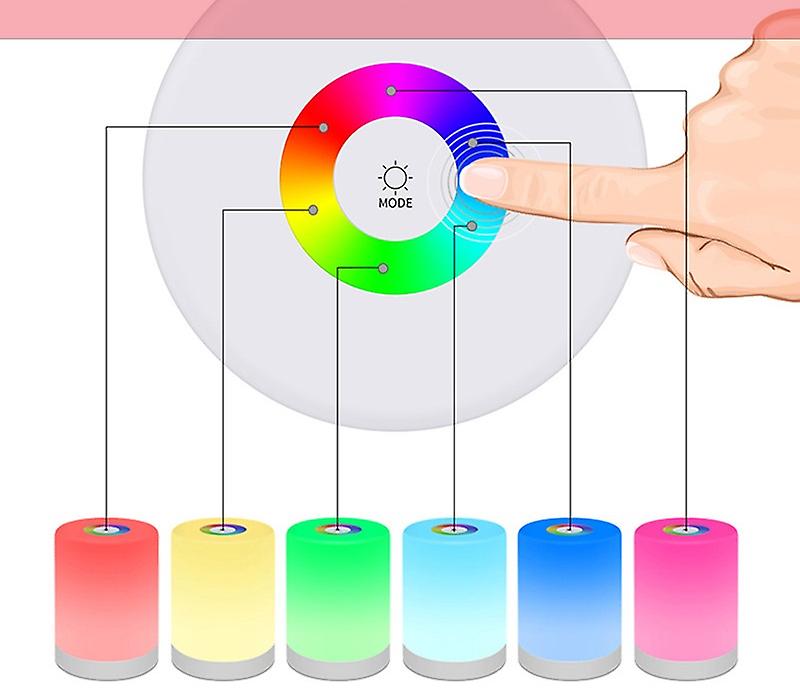 Rgb 7 Colors Changing Night Light， Usb Charging Touch Lamp With Remote Control， Acrylic Table Lamp For Bedroom/bar/restaurant