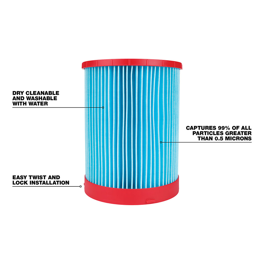 Milwaukee Large Wet/Dry Vacuum High Efficiency Filter