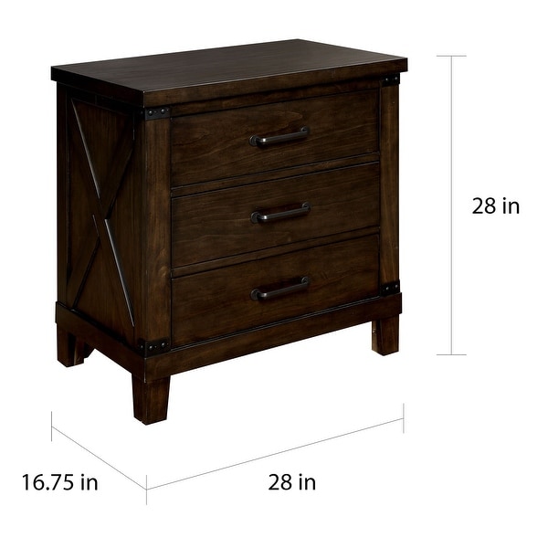 The Gray Barn Epona Rustic 2-piece Dark Walnut Bed/Nightstand Set - - 21906905