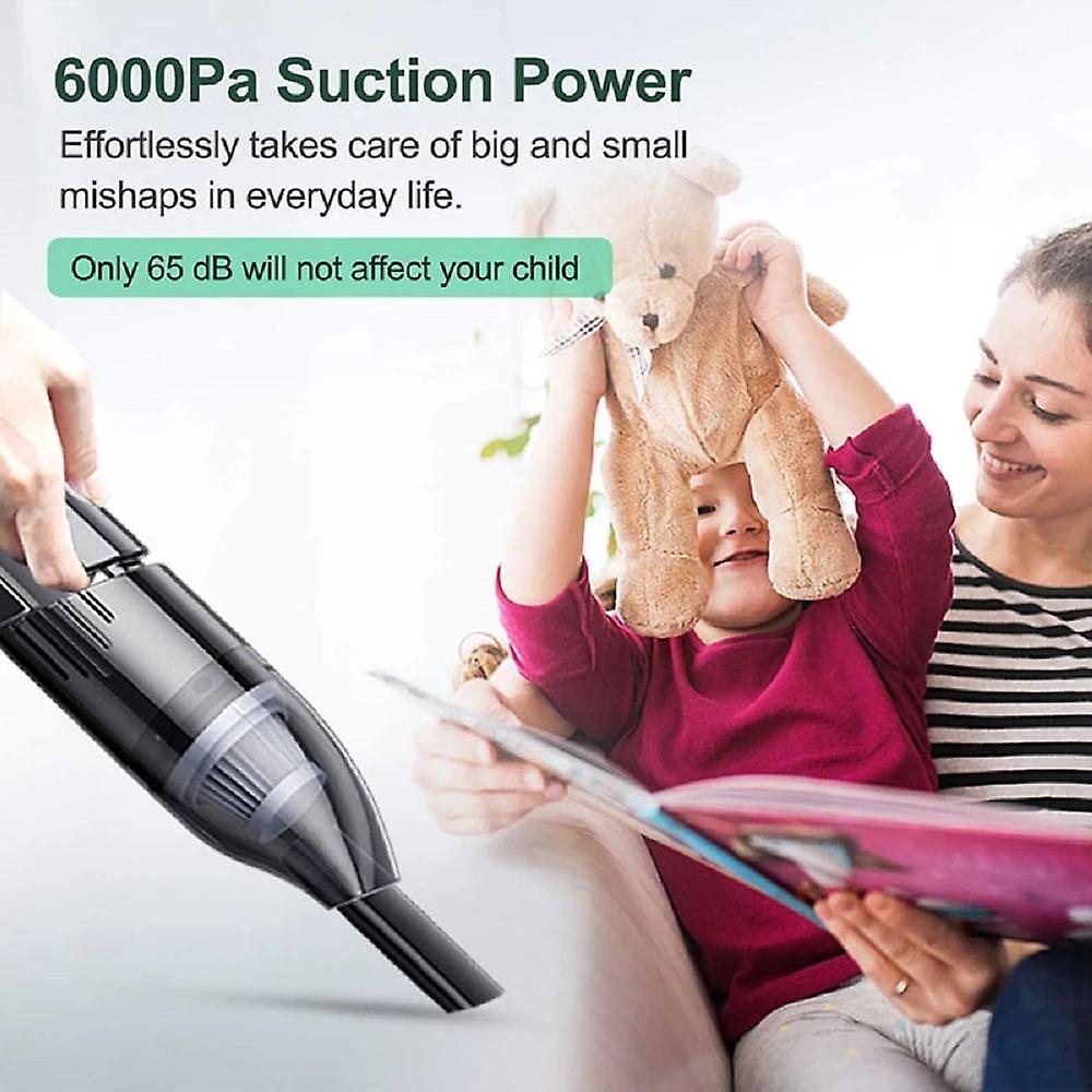 Car Wireless Vacuum Cleaner 6000PA Powerful Cyclone Suction Home Portable Handheld Vacuum Cleaning