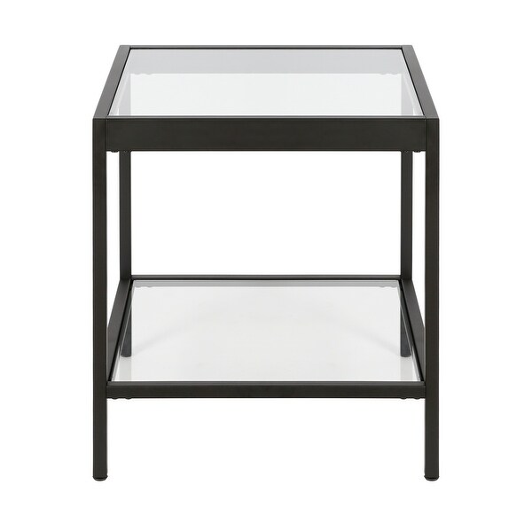 Alexis Modern Metal and Glass Square Side Table