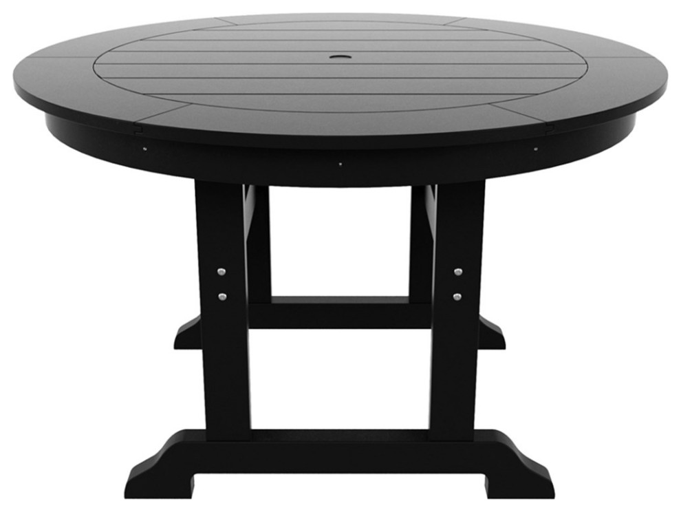 Paradise 47 quotRound HDPE Plastic Outdoor Dining Table   Transitional   Outdoor Dining Tables   by Homesquare  Houzz