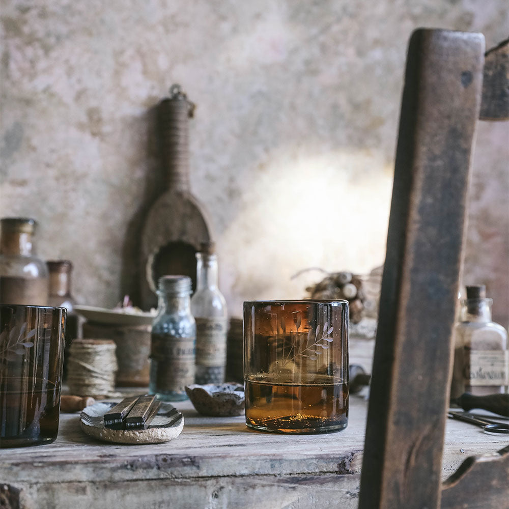 Hand-etched Tumbler - Umber