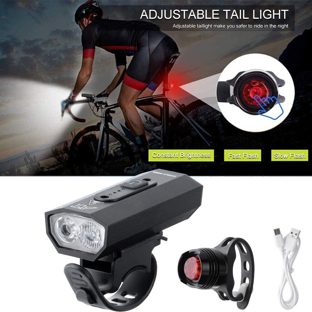 Nextirrer 1000LM USB Rechargeable Bike Lights Accessories for Night Riding， Bike Headlight Rear Light for Adult Kids