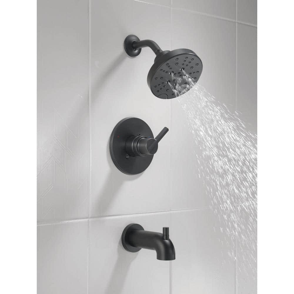 Delta Nicoli SingleHandle 5Spray Tub and Shower Faucet with H2OKinetic Technology in Matte Black