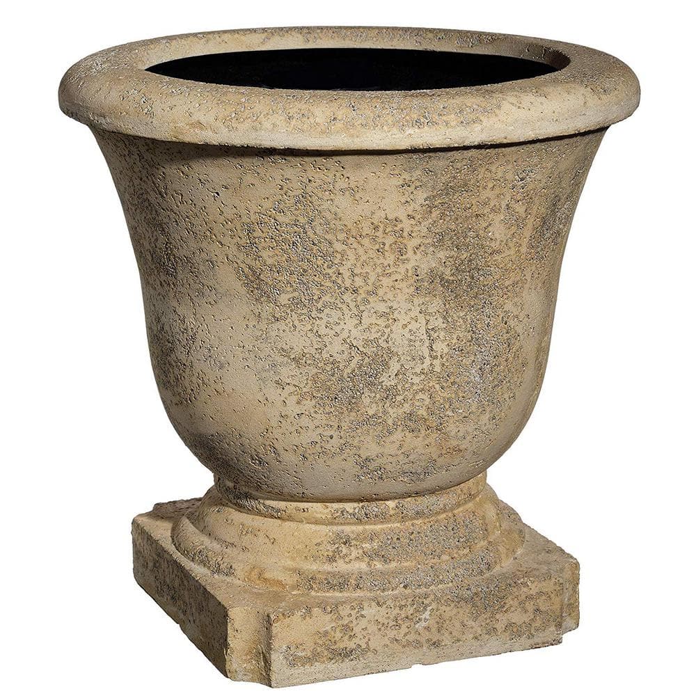 Classic Home and Garden 22 in. Natural Elegant Lava Stone Urn Planter LS4071