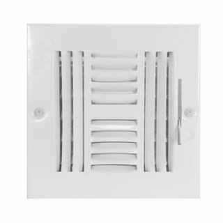 EZ-FLO 7-34 in x 7-34 in 4-Way Steel WallCeiling Register White 61618