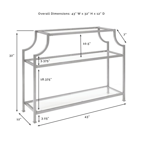 Aimee Glass/ Gold Finish Steel 3-tier Console Table