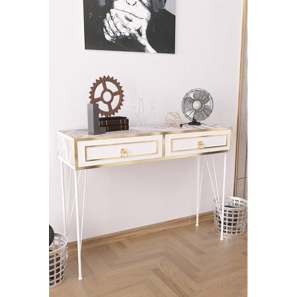 Modern 2-Drawers Sideboard Metal Legs Sideboard