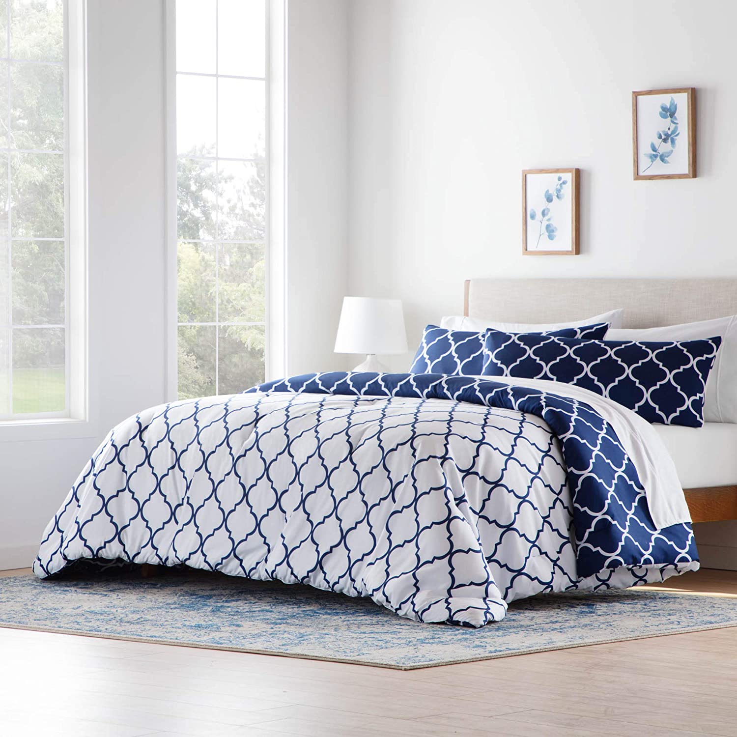 All-Season Quilted Comforter - Corner Duvet Tabs - Hypoallergenic - Plush Microfiber Fill - Machine Washable - Duvet Insert