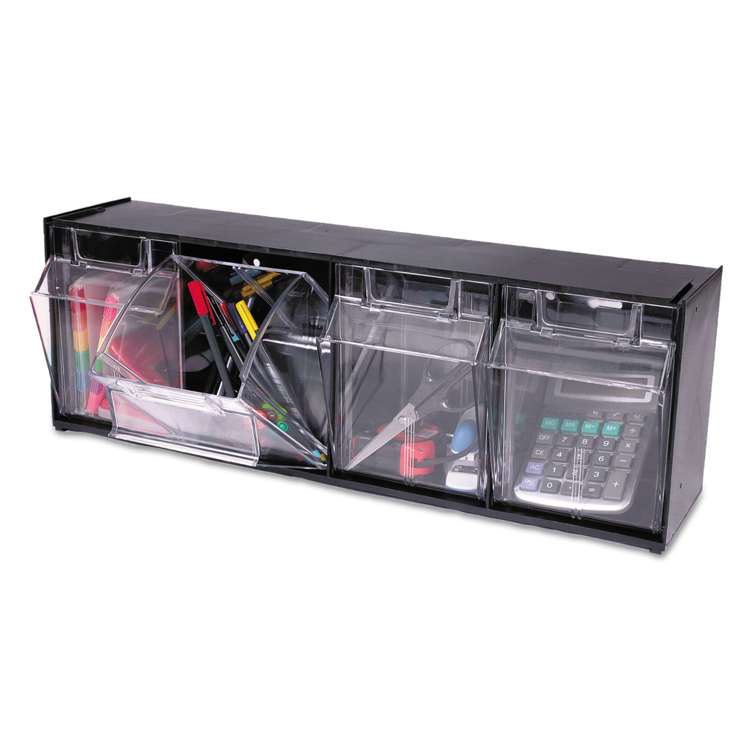 Tilt Bin Interlocking Multi-Bin Storage Organizer by deflectoandreg; DEF20404OP