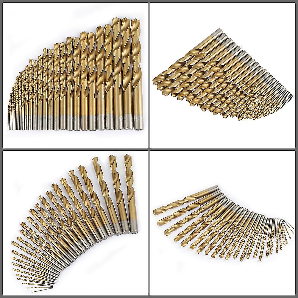 25pcs High Speed Steel Twist Drill Bit 1mm-13mm Drill Bits Straight Shank (Gold)