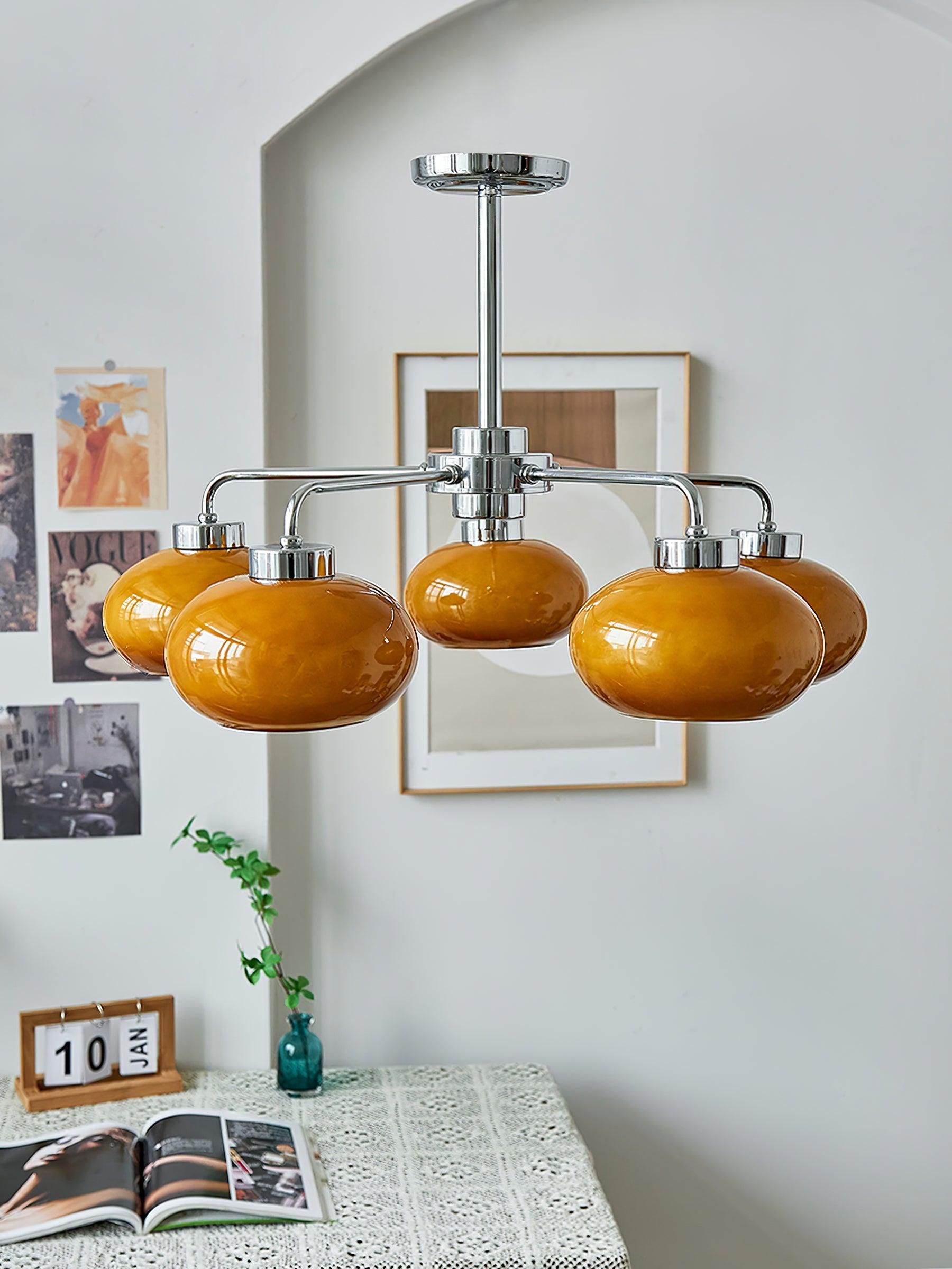 Oval Persimmon Chandelier